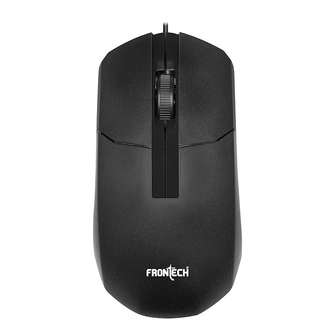 FRONTECH MS-0047 USB Optical Mouse | 1000 DPI | 3-Button Wired Mouse | Stylish Grip &amp; Scroll Wheel